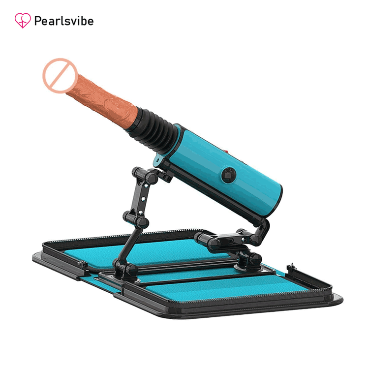 Leather Bag Female Sex Machine Masturbation Pumping Gun With Dildos