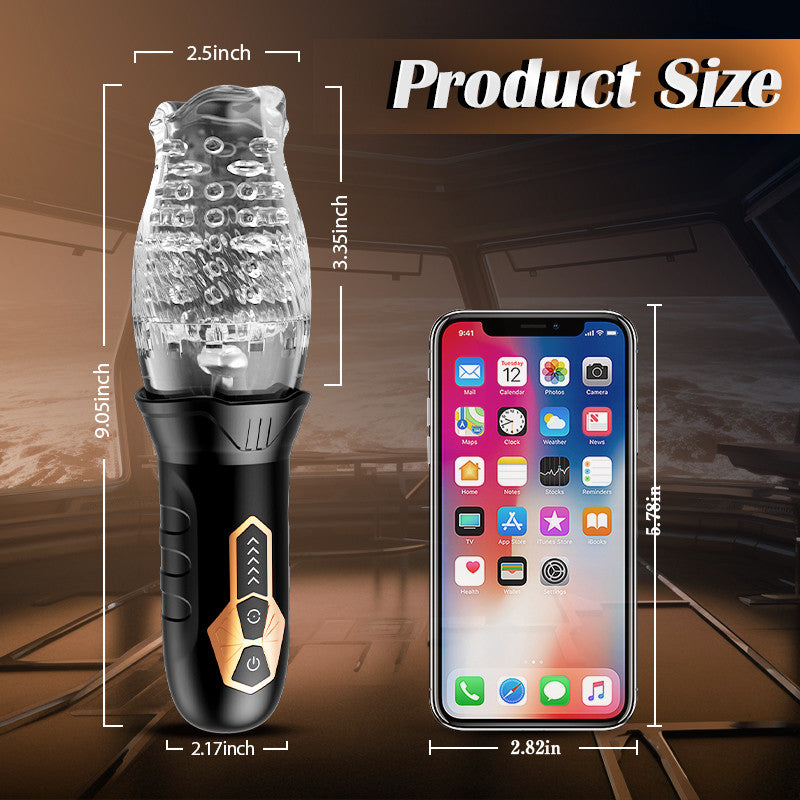 TORNADO-Gawk Gawk 5 Rotating ＆10 Vibrating Transparent Sleeve Oral Sex Cup Male Masturbators