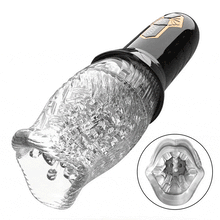 Load image into Gallery viewer, TORNADO-Gawk Gawk 5 Rotating ＆10 Vibrating Transparent Sleeve Oral Sex Cup Male Masturbators