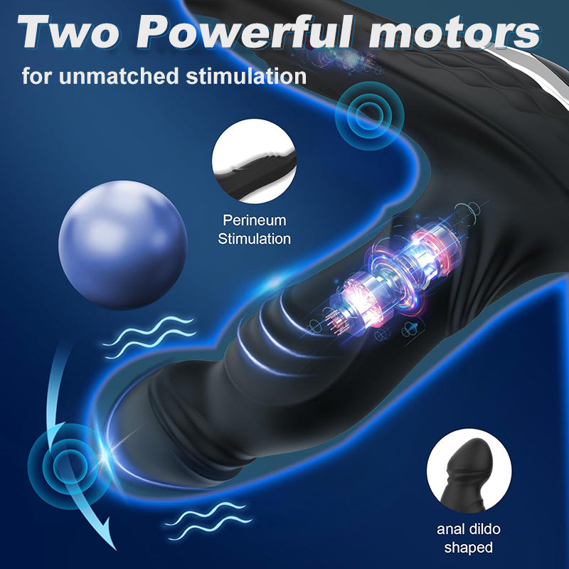 Asura App Control Wiggling & Tapping Prostate Massager with Dual Cock Rings