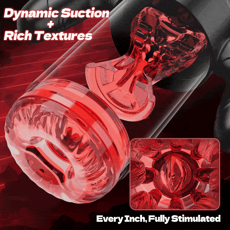 Wine & Beauty Handle Design 9 Thrusting & Rotating 9 Suction Adult Toys Mens Masturbator