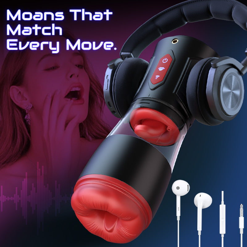 【Partner Play】LickMe Phone Holder 4 Suction 7 Tongue-Licking Voice Function Male Stroker Masturbator