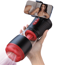 Load image into Gallery viewer, 【Partner Play】LickMe Phone Holder 4 Suction 7 Tongue-Licking Voice Function Male Stroker Masturbator