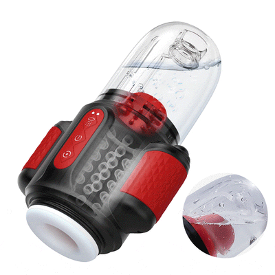 Storm Vortex - 5-Frequency Water Spray + 10-Frequency Vibration + 5-Frequency Rotation, Dual Glans Stimulation, Dual-Use