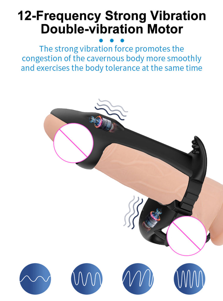 Cock Ring 12 Frequency Penis Vibration Clitoris G-spot Stimulation Couple Sex Toy