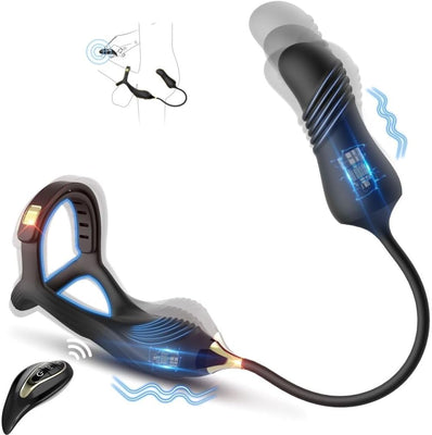 10 Modes Prostrate Massager and one-Touch Recovery Portable Soft Silicone Easy to wear Powerful Silent and Waterproof Beautifully Packaged Man Ladies Gift Pleasure.-SIY4-5, Black-5