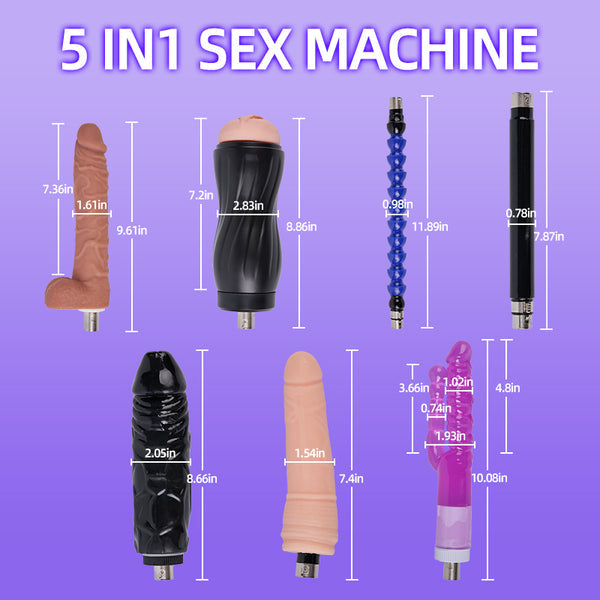 Automatic Sex Machine with 7 Attachments Dildos & Masturbator Cup 80° Adjustable Climax Engine