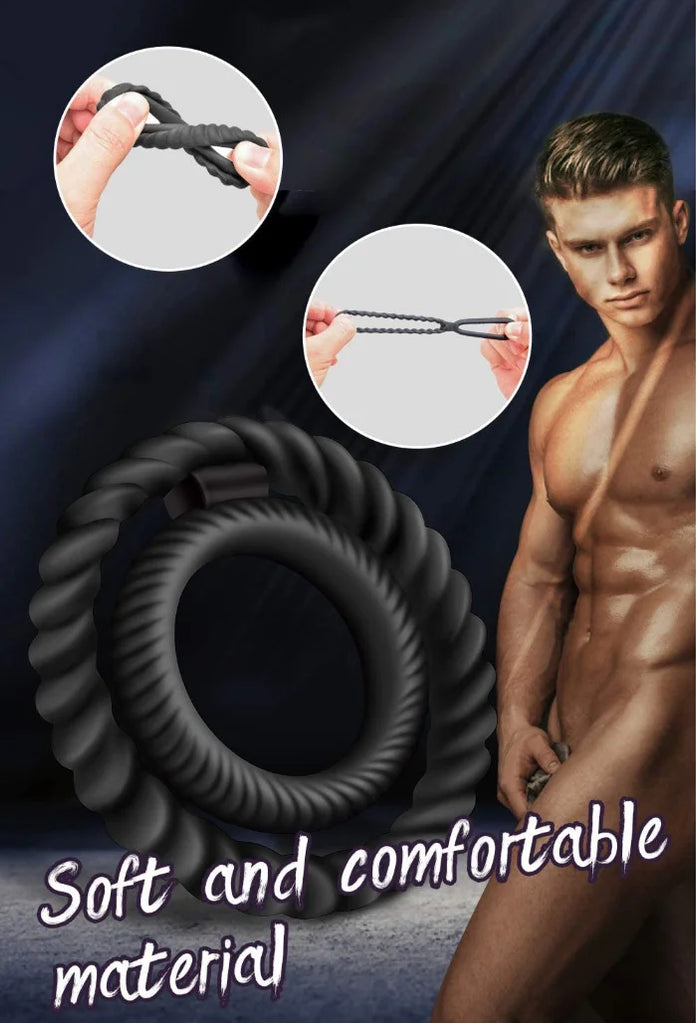 Premium Silicone Dual Stretchy Longer Harder Stronger Erection Cock Ring