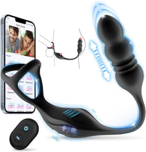 Load image into Gallery viewer, Thrusting Anal Vibrator Prostate Massager, Vibrating Cock Ring, Remote Control Anal Butt Plug, 9 Vibration Modes, Anal Bead，Male Vibrators for Men Adult Toys, Sex Toys for Men and Couple Pleasure