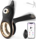 Vibrating Cock Ring, 3 in 1 Sex Toy Cockringvirbator with 10 Vibration Modes Dual Penis Ring Erection Adult Toys, Sex toyscouples for Couples Silicone Male Sex Toys for Gay Mens Couples Set Cockring