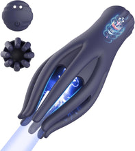 Load image into Gallery viewer, Male Vibrator Sex Toys - Magnetic Penis Vibrator with 10 Modes Vibration, 3-in-1 Penis Massager for Masturbation Prolong Endurance and Massage, Blue Silicone Waterproof Mens Vibrator