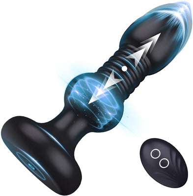 Thrusting Anal Plug Butt Plug, Remote Control Anal Sex Toy Vibrator With 5 Vibrating and Thrusting Modes,Prostate Massager For Male and Female, HBABY Waterproof Adult Sex Toy Anal Toys P Spot Massager