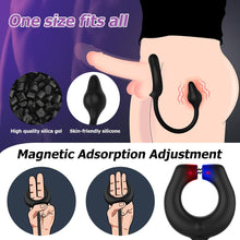 Load image into Gallery viewer, Vibrating Cock Ring with Anal Plug, Penis Ring Vibrator Magnet Adsorption Design, 10 Vibration Modes Adult Sex Toys for Men Coup