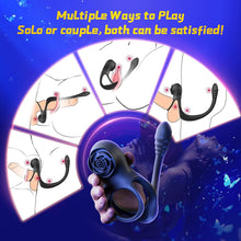 Load image into Gallery viewer, Vibrating Cock Ring Super Couples Sex Toys, Double Penis Ring Stimulate Erection, Male Sex Toy with 10x10 Vibration Modes, SAMCHEON Adult Toys for Perineum Prostate Massage Anal Clitorise Stimulator