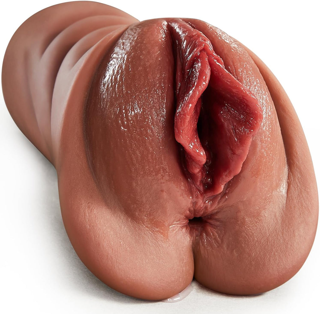 Realistic Pocket Pussy Male Masturbator, Thick Labia Pussy Masturbators Sex Toy with 5D Deep Vagina and Tight Anus, Lifelike Blowjob Male Stroker Adult Sex Toys for Men Masturbation