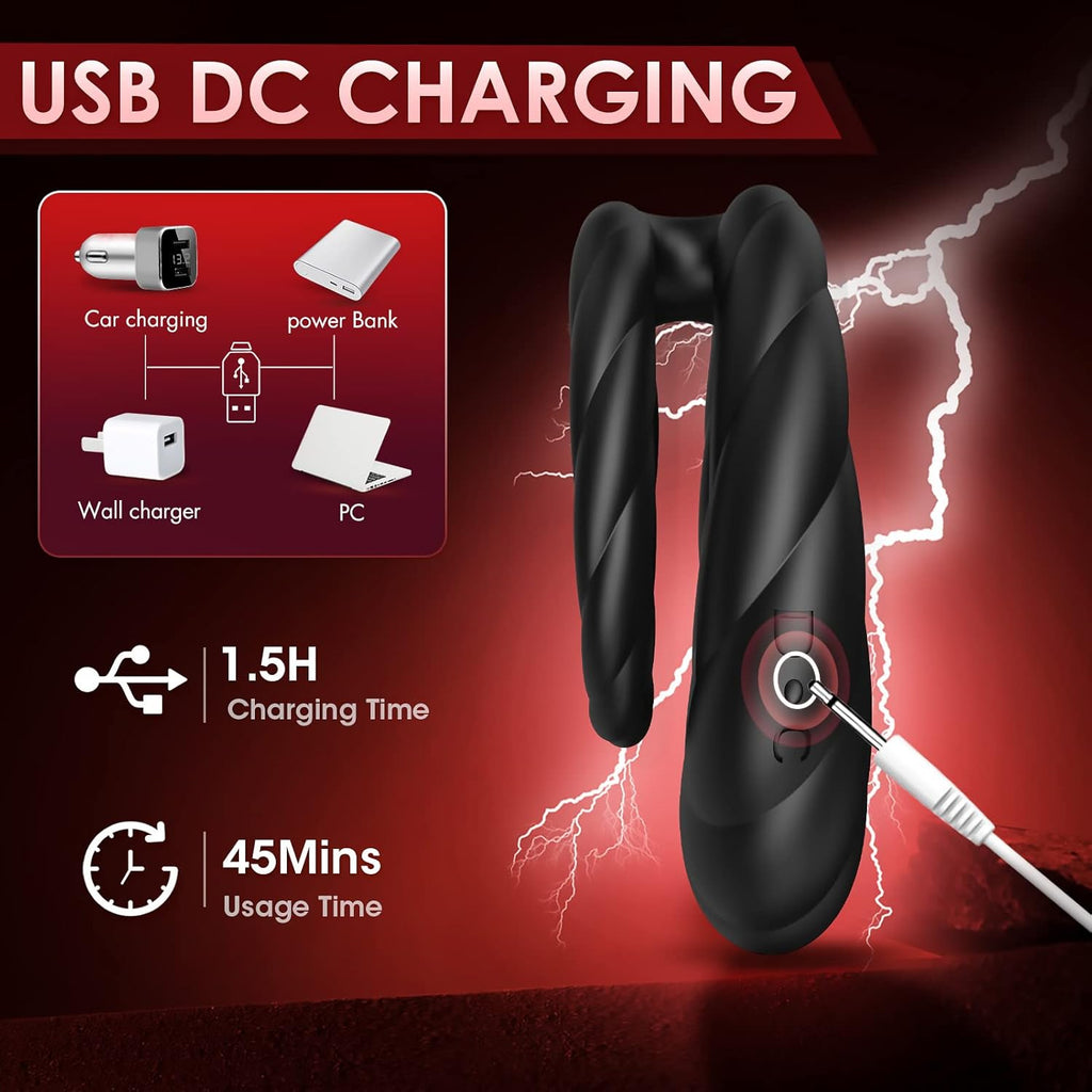 Vibrating Cock Ring Sex Toys for Men - Penis Ring Vibrator with 10 Vibrations, Adult Male Sex Toy for Longer Harder Stronger, Double Penis Vibrators, Couples Mens Male Adult Sex Toys & Games