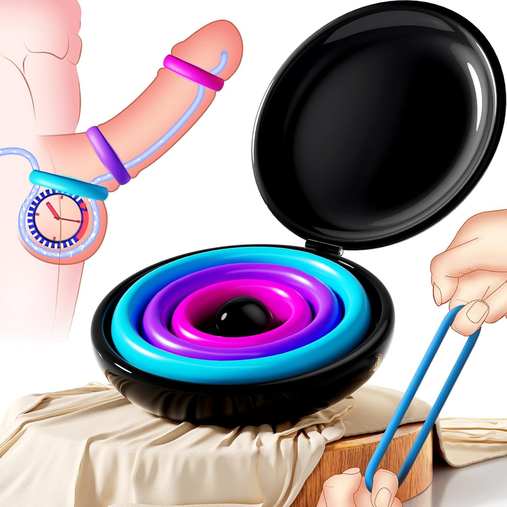 Reusable Silicone Penis Ring - Candy Colours 3 Different Sizes Penis Pump Sex Toys for Couples