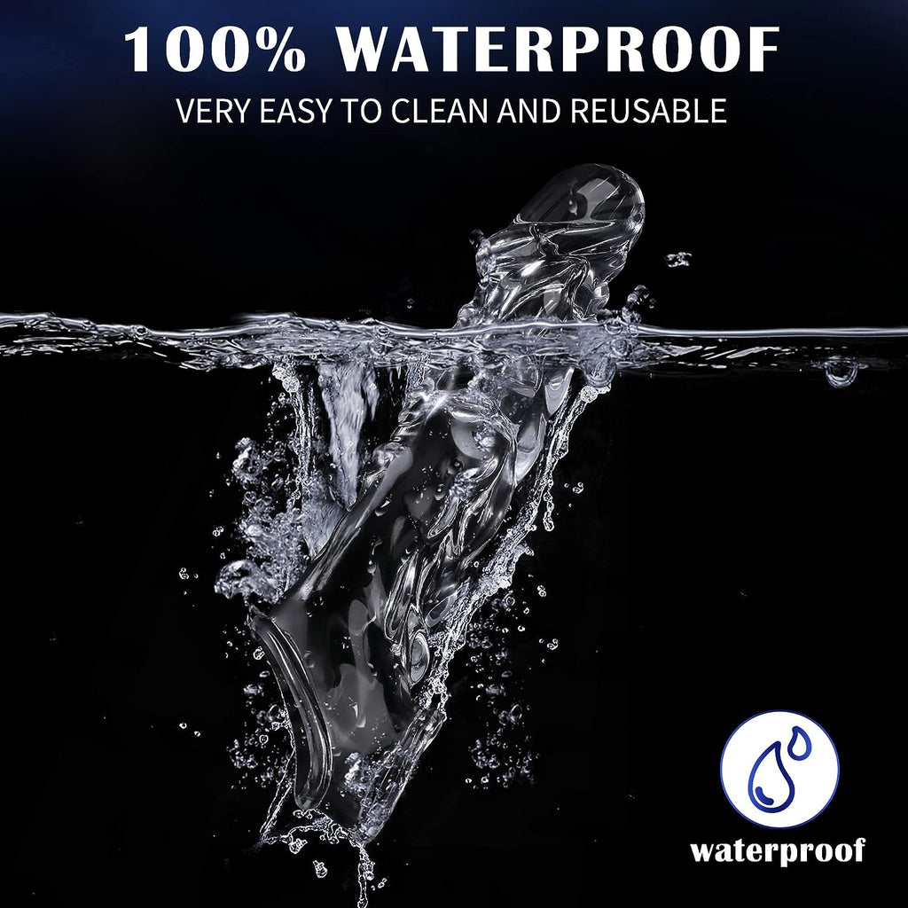 3.6 inch Clear Reusable Penis Sleeve with Vibrator Penis Ring