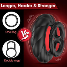 Load image into Gallery viewer, Vibrating Cock Ring Sex Toys for Men - Penis Ring Vibrator with 10 Vibrations, Adult Male Sex Toy for Longer Harder Stronger, Double Penis Vibrators, Couples Mens Male Adult Sex Toys &amp; Games