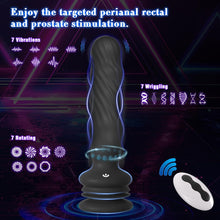 Load image into Gallery viewer, Anal Male Adult Sex Toys - Wriggling Rotating Vibrating Prostate Massager Anal Butt Plug Sex Toy for Men Women Couples, Porinda Remote Control Anal Dildo Vibrator with Suction Cup, 7 Modes Anal Beads
