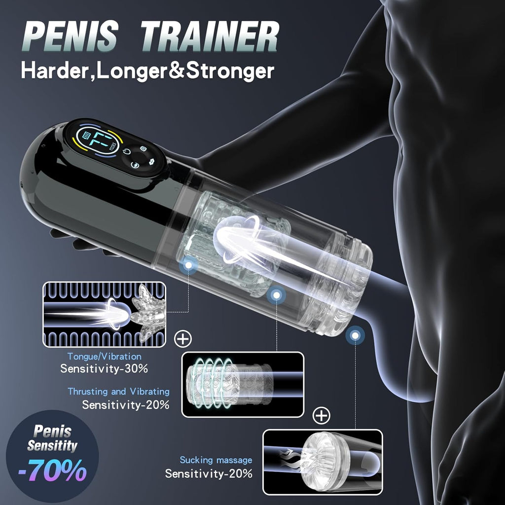Automatic Male Masturbator Sex Toys for Men, Male Sex Toys Penis Pump with 7 Sucking & Vibrating & Thrusting & Rotating & Licking, Mens Sex Toy Adult Toys Blowjob Sex Machine Pocket Pussy Stroker