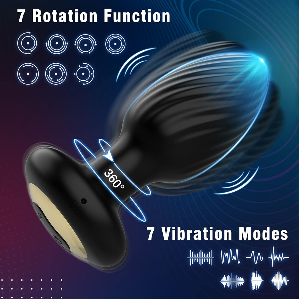 Anal Vibrators Sex Toys, Anal Toys Anal Plug with 7 Rotation & 7 Vibration, Adult Toys Remote Control Vibrator Sex Toys4couples Men & Women Thrusting
