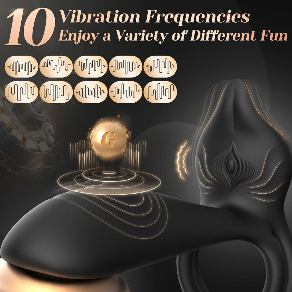 Vibrating Cock Ring, 3 in 1 Sex Toy Cockringvirbator with 10 Vibration Modes Dual Penis Ring Erection Adult Toys, Sex toyscouples for Couples Silicone Male Sex Toys for Gay Mens Couples Set Cockring