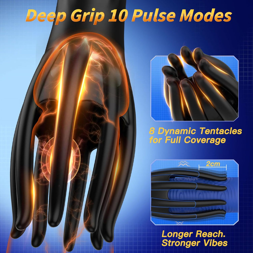 Male Masturbator Sex Toys for Men, Powerful Elongated Compact Penile 360 Training Wrap with 10 Vibrating Modes - Anal Penis Vibrator for Men