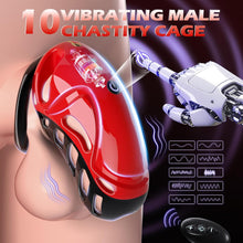 Load image into Gallery viewer, Chastity Cage Vibrator Sex Toýs for Man - Male Chastity Devices Sissy Cock Cage Sex Toyscouples for Couples with 10 Vibrations, BDSM Bondage Penis Exercise Train Adult Toy with 5 Sizes Ring 2 Keys