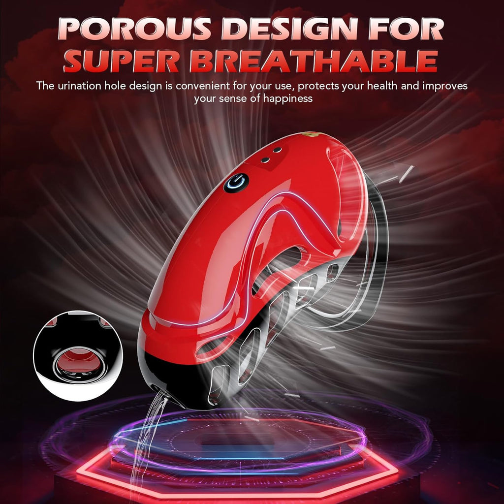 Chastity Cage Vibrator Sex Toýs for Man - Male Chastity Devices Sissy Cock Cage Sex Toyscouples for Couples with 10 Vibrations, BDSM Bondage Penis Exercise Train Adult Toy with 5 Sizes Ring 2 Keys