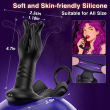 Load image into Gallery viewer, Prostate Massager Anal Toys, BEISAR Butt Plug Male Sex Toys for Men Sex Toy Anal Plug Adult Toys with 9 Tension Shock Flapping Thrusting Vibrating Cock Ring Anal Vibrator Dildo for Men S&amp;M Paddles