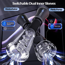 Load image into Gallery viewer, Male Masturbator Penis Pump Sex Toys for Men, 9 Vibrating Spring &amp; 5 Vacuum Suction Adult Mens Sex Toy with 2 Switchable Sleeves for Masturbation or Training, Govosaa Fleshliglt for Men Masterubaters