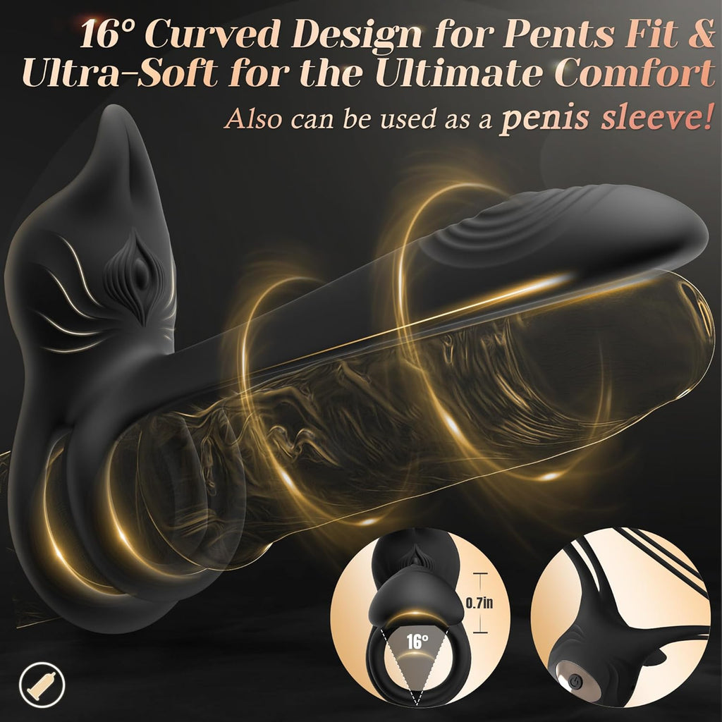 Vibrating Cock Ring, 3 in 1 Sex Toy Cockringvirbator with 10 Vibration Modes Dual Penis Ring Erection Adult Toys, Sex toyscouples for Couples Silicone Male Sex Toys for Gay Mens Couples Set Cockring
