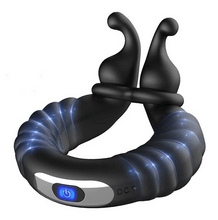 Load image into Gallery viewer, 10 Frequency Vbration Longer Harder Vibrating Dual Penis Ring Dildo Stretchy Cock Ring