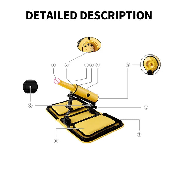 Leather Bag Female Sex Machine Masturbation Pumping Gun With Dildos