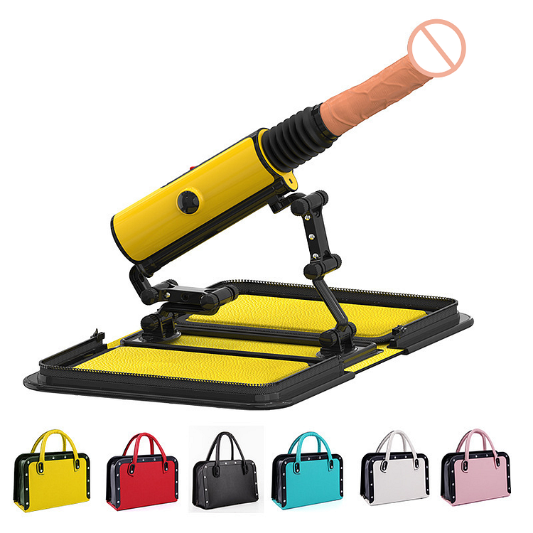Leather Bag Female Sex Machine Masturbation Pumping Gun With Dildos